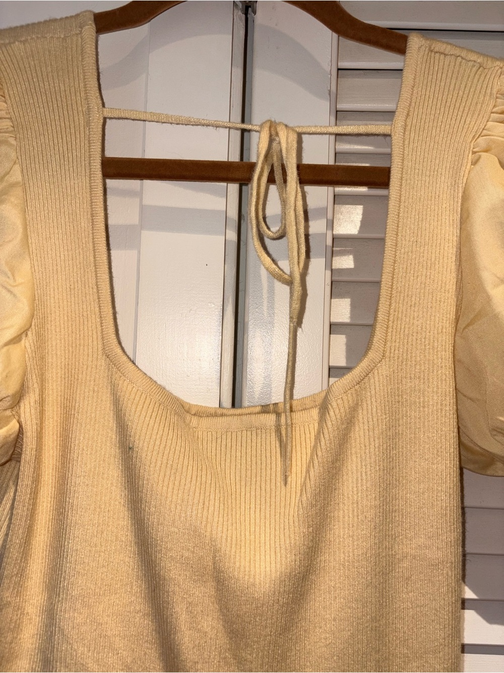 And Now This Yellow Puff-Sleeve Dress - Picture 4 of 4